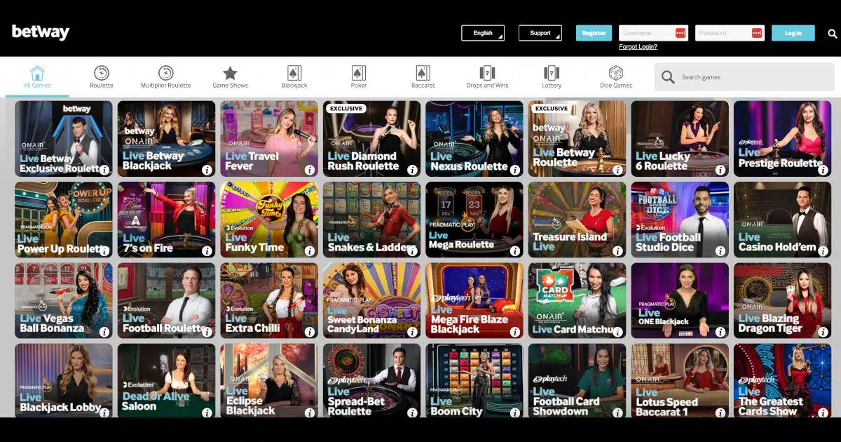 betway canada live casino library