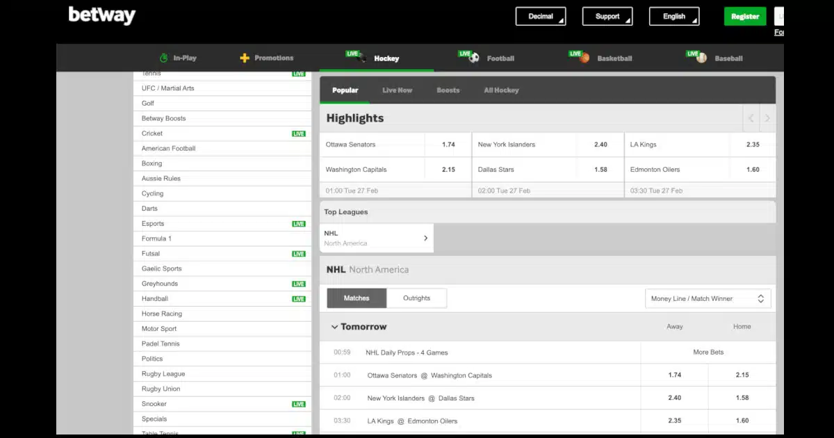 betway review sportsbook